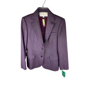 John Meyer Women's Wool Pant Suit Vintage Purple Size 8 Office Work Business NEW